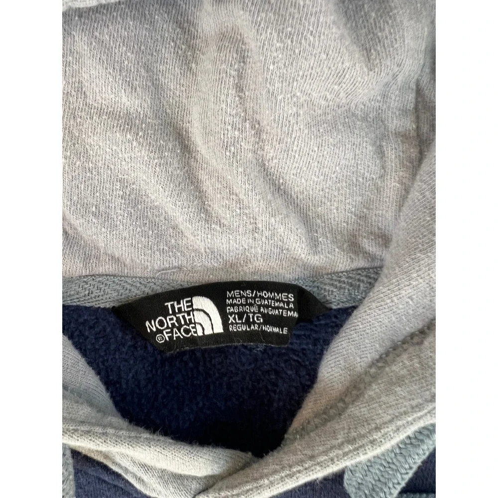 The‎ North Face Mens Hoodie XL Blue Gray Colorblock Geometric Logo Pullover